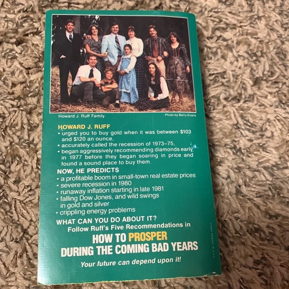 Howard J. Ruff HOW TO PROSPER DURING‎ THE COMING BAD YEARS Paperback 1979 Book